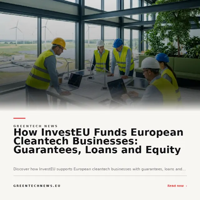 Share card for How InvestEU Funds European Cleantech Businesses: Guarantees, Loans and Equity