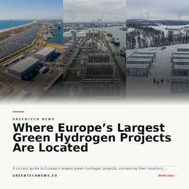 Share card for Where Europe’s Largest Green Hydrogen Projects Are Located