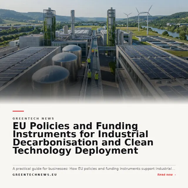 Share card for EU Policies and Funding Instruments for Industrial Decarbonisation and Clean Technology Deployment