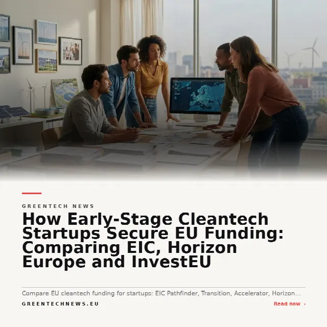 Share card for How Early-Stage Cleantech Startups Secure EU Funding: Comparing EIC, Horizon Europe and InvestEU